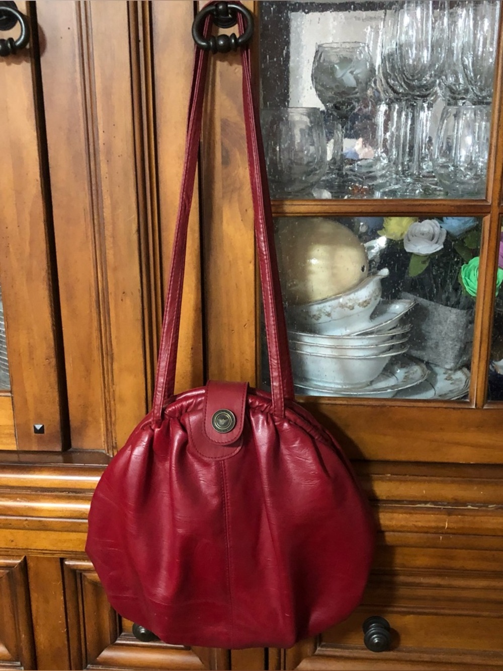 EUC Capezio Red Leather Satchel Shoulder Bag